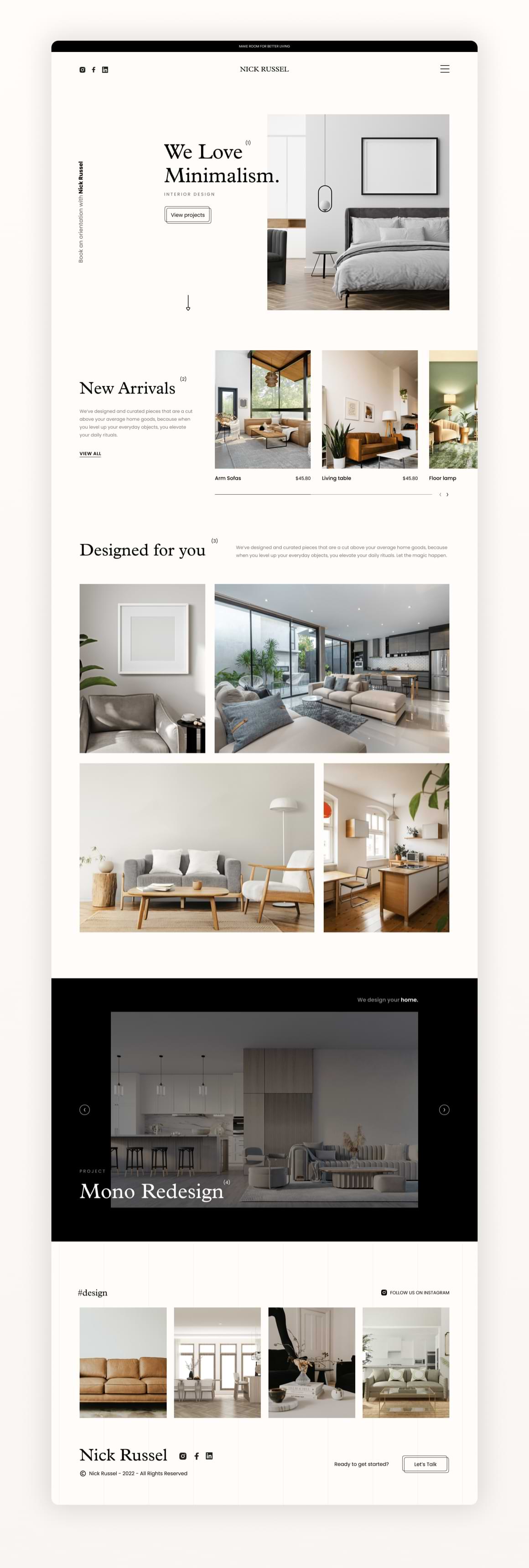 Interior Design Landing Page Template