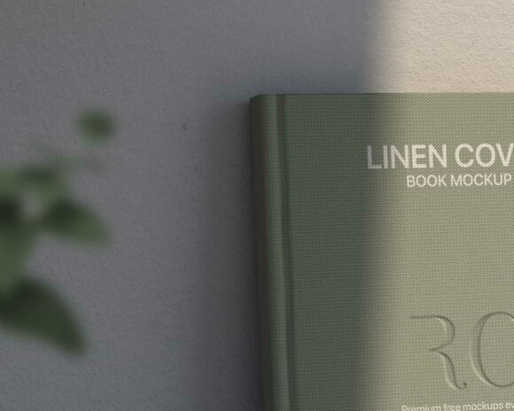 Linen cover book mockup