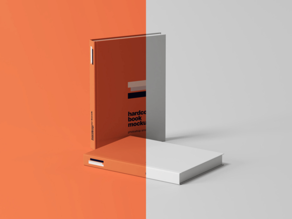 Two Hardcover Books Mockup