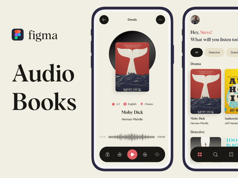 Audio Books Mobile App UI Design