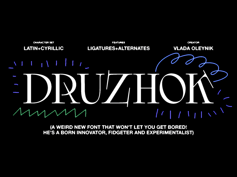Druzhok: Free Display Font
