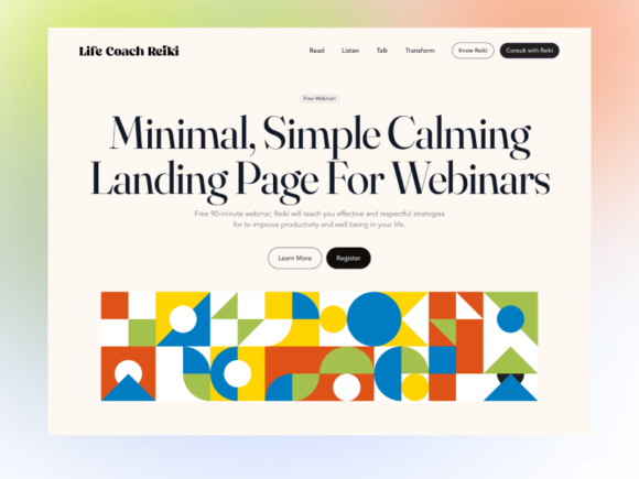 Landing template for webinars