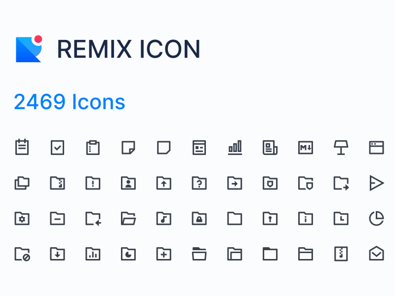 Remix Icons: 2,400+ Free icons for UI Design