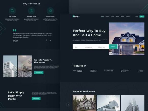 Rentiz: Real Estate Bootstrap Template