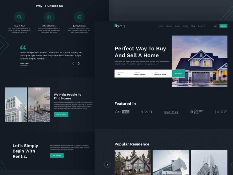 Rentiz Real Estate Bootstrap Template Freebiesbug