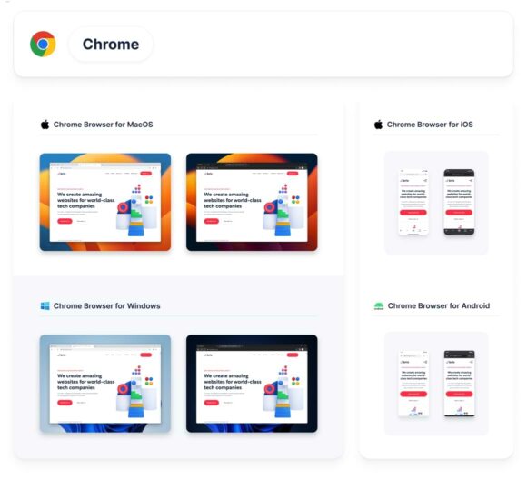 Chrome browser mockup