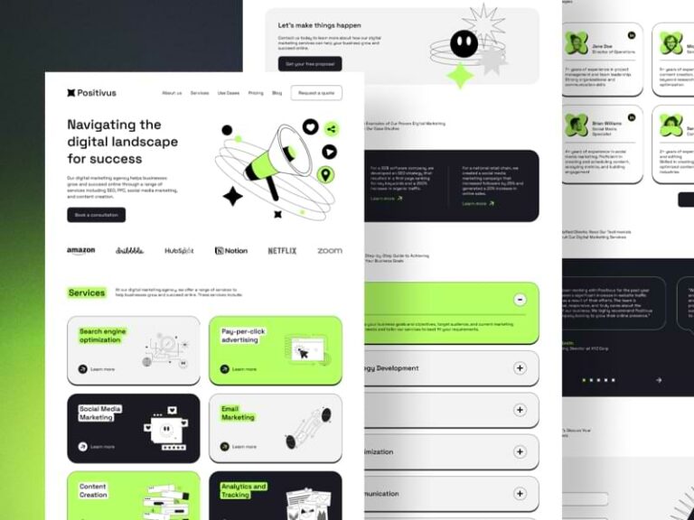 Positivus: Free Landing Page Template for Digital Marketing - Freebiesbug
