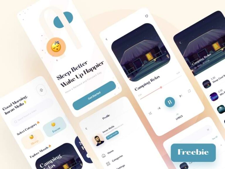 Sleep Magic: Free Mobile App Design Template - Freebiesbug