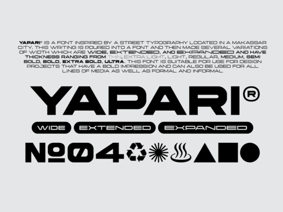 Yapari: A Futuristic Variable Font inspired by Street Typography