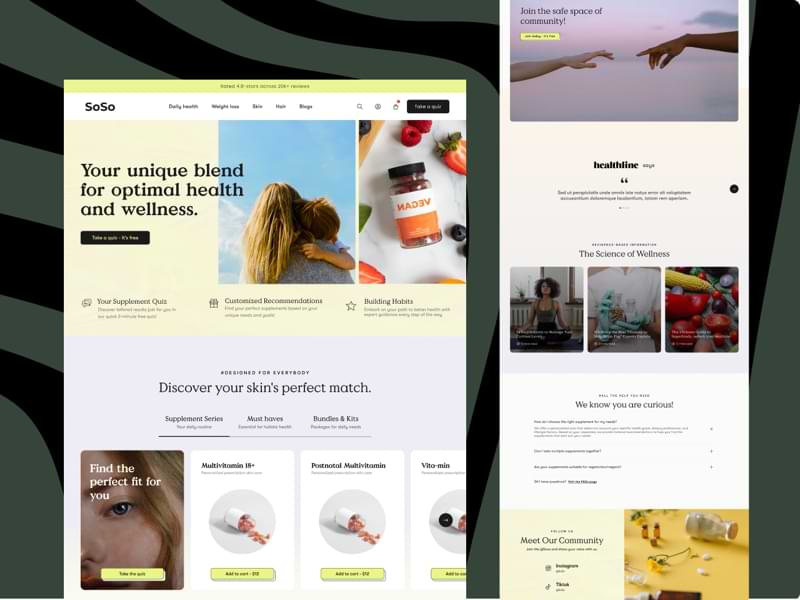 SoSo: Free E-Commerce Landing Page Template - Freebiesbug