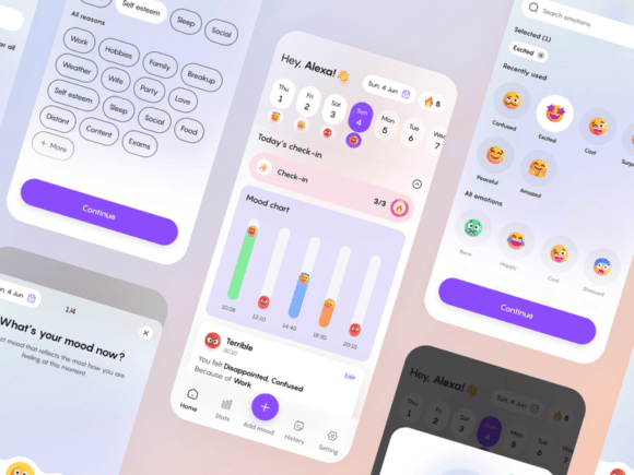 Free UI Kit for a Mood Tracking App