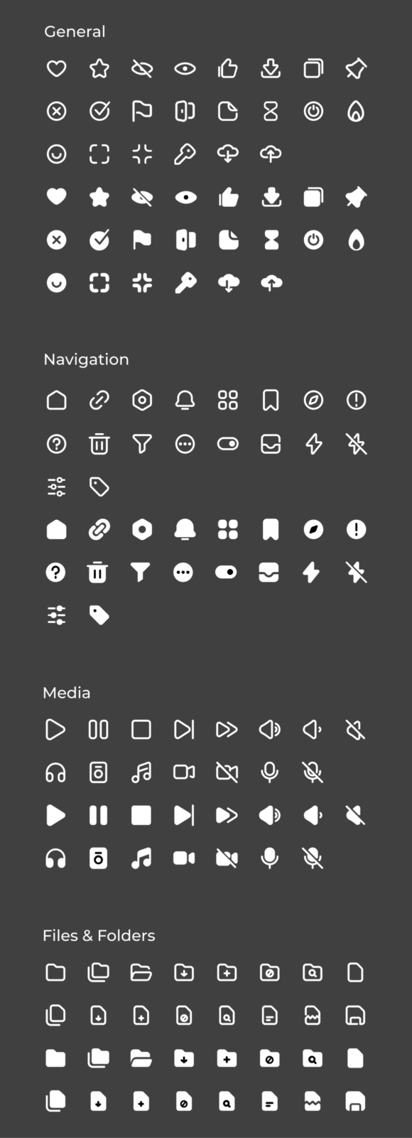 Preview of all free icons