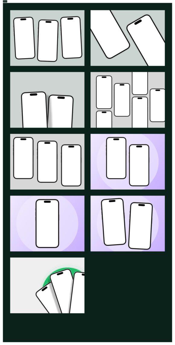 All the mockups included in the Figma resource