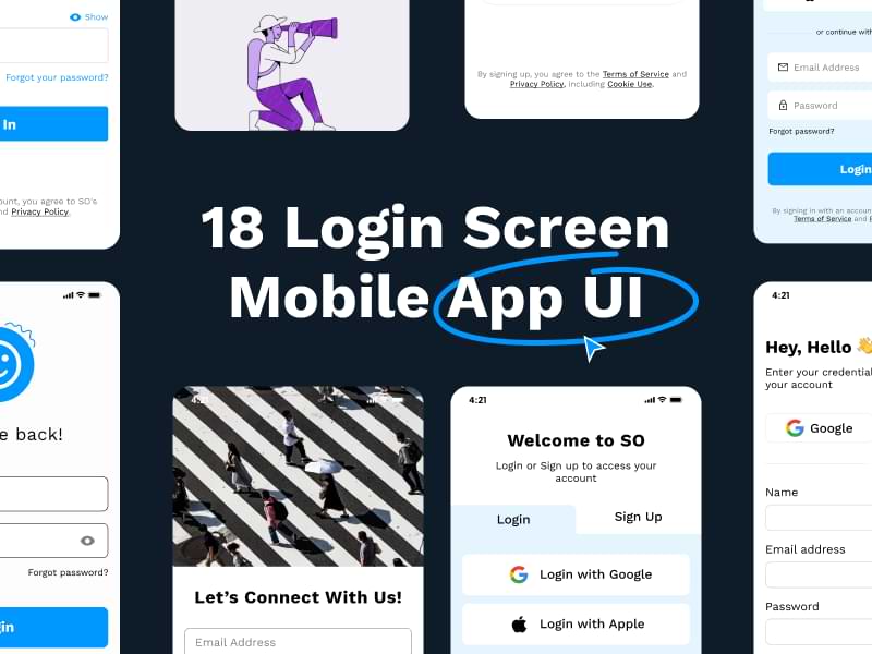 18 Free Login Screens for Mobile Apps