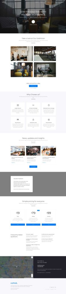 Free HTML Template for Hubs and Coworking Spaces - Freebiesbug