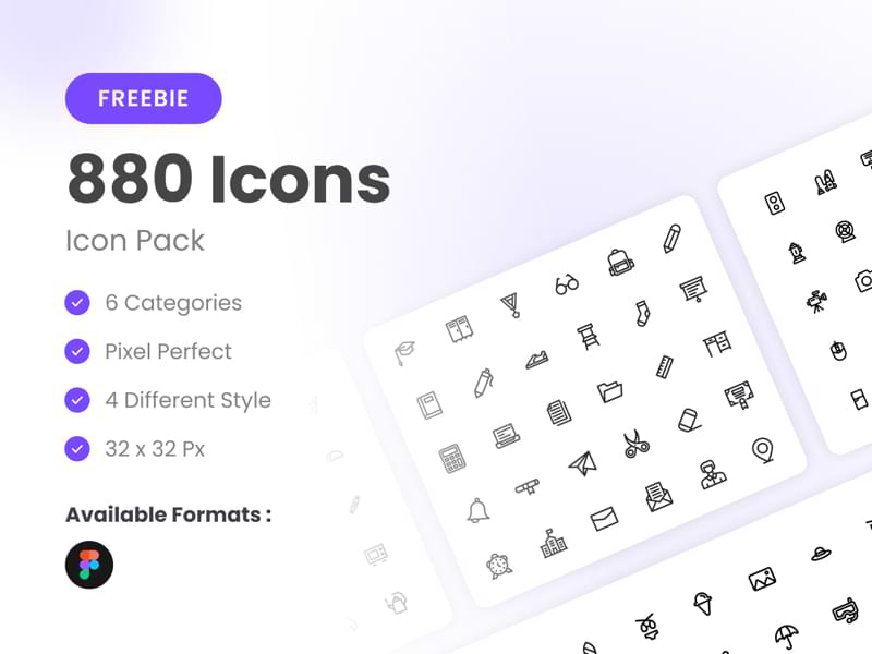 880 Free Vector Icons for UI Design