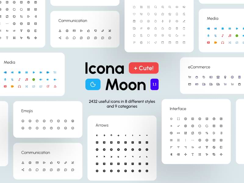 Icona Moon: +2400 Free Icons