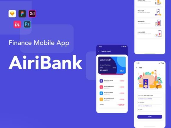 Finance Mobile App - Free UI Kit