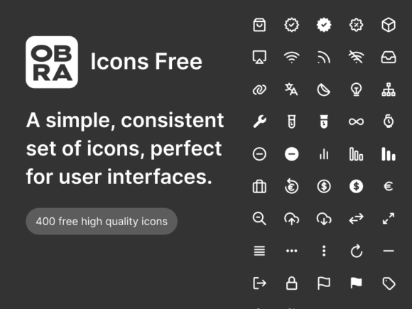 Obra: 400 Free Vector Icons for UI Design