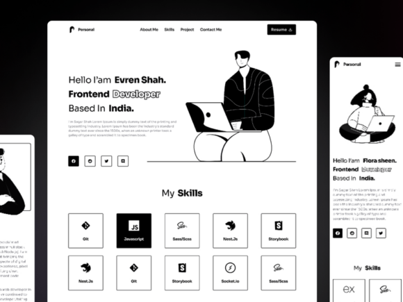 Free Figma Portfolio with Notion-style Illustrations