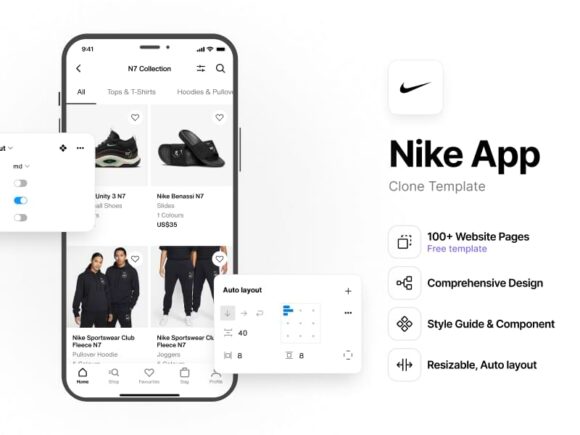 Free Nike App Design for Figma