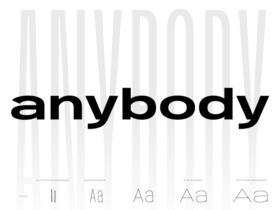 Anybody: Free Sans-serif font in 90 Styles
