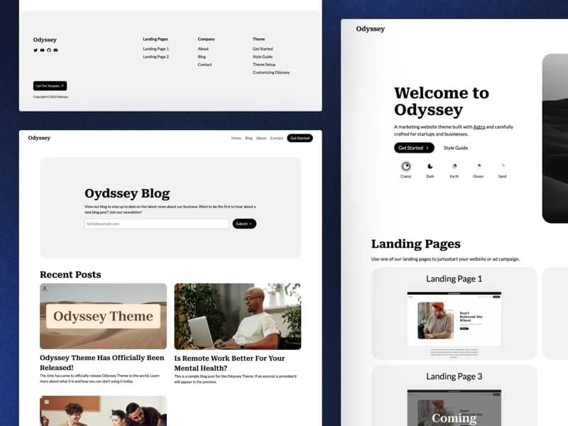 Odyssey: Free Marketing Website Template for Astro