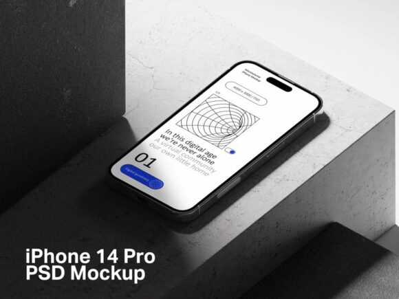 Realistic iPhone 14 Pro Mockup PSD