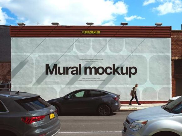 Mural Wall PSD Mockup