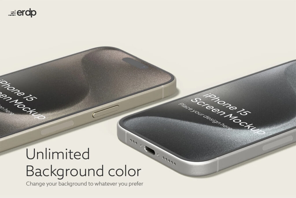 Free PSD iPhone 15 Pro Max Mockup - Freebiesbug