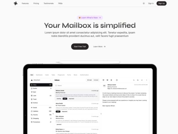 WindMill: Free React SaaS Landing Page