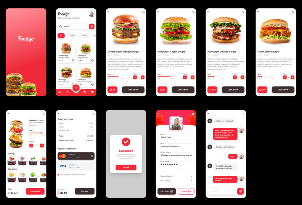 Free UI Kit for Food Mobile Apps - Freebiesbug