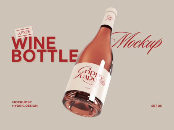 Free Wine Bottle Mockup