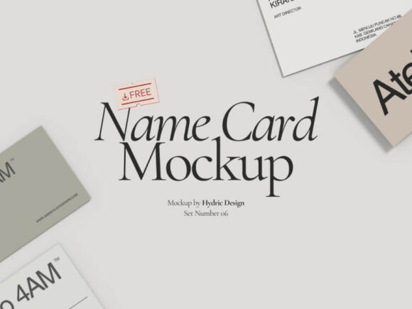 Pastel business cards mockups