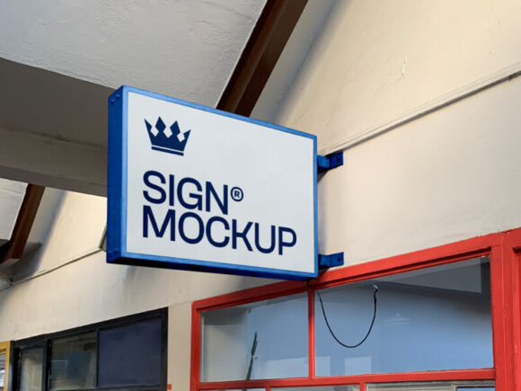 Shop Sign PSD Mockup