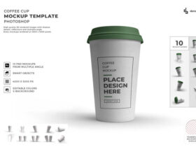 3D Coffee Cup PSD Mockup