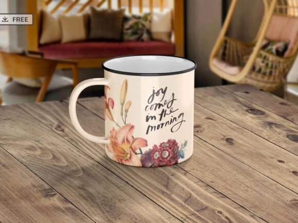 Vintage Enamel Mug Mockup