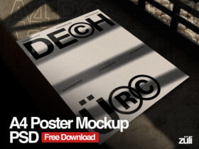 Free PSD A4 Posters Mockups