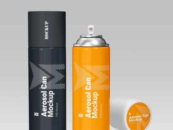 Metallic Aerosol Can Mockups