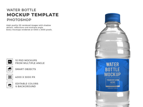 Water Bottle PSD Mockup