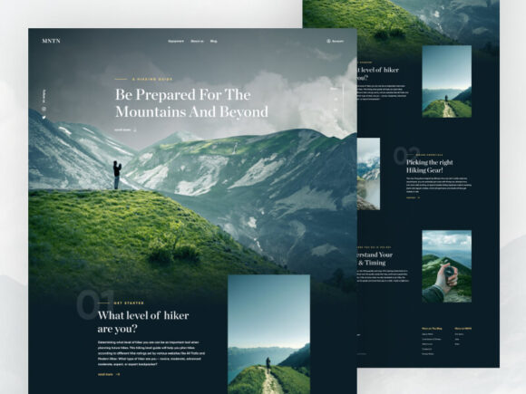 Free Hiking and Traveling Landing Page Design