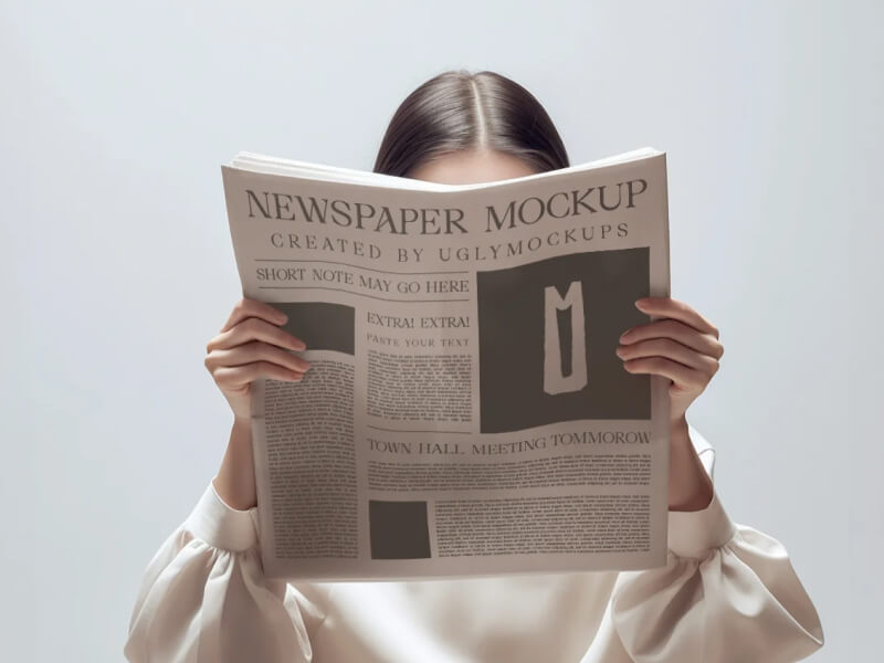 PSD Tabloid Newspaper Mockup