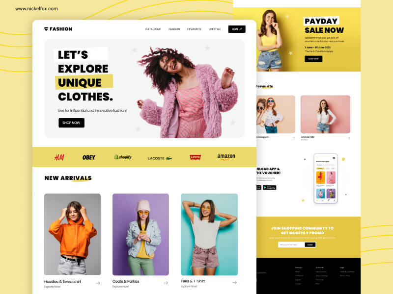 Home Page Design for Shopping Websites