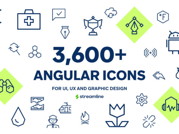 3,600 Cyber Icons in Angular Style for Figma