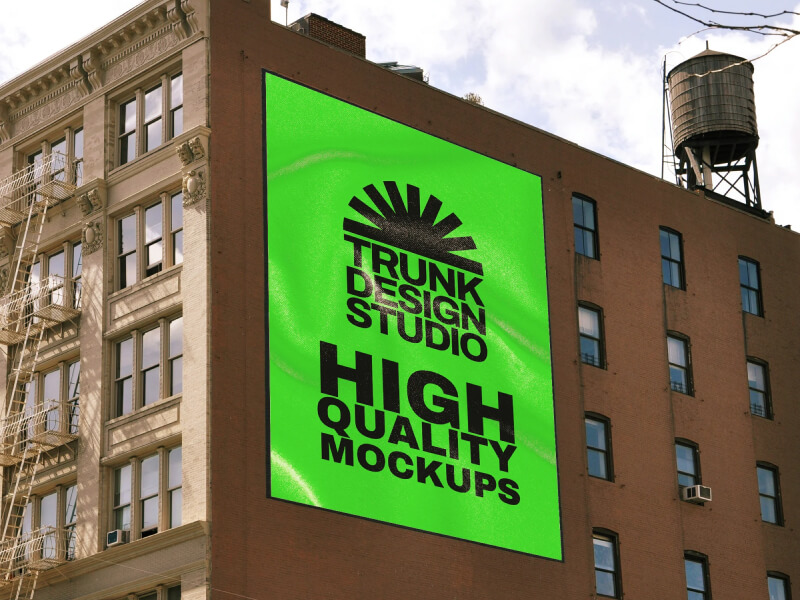 Banner on Building PSD Mockup