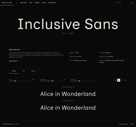 Inclusive Sans font preview