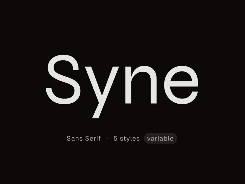 Syne: Free Sans Serif Font in 5 Styles