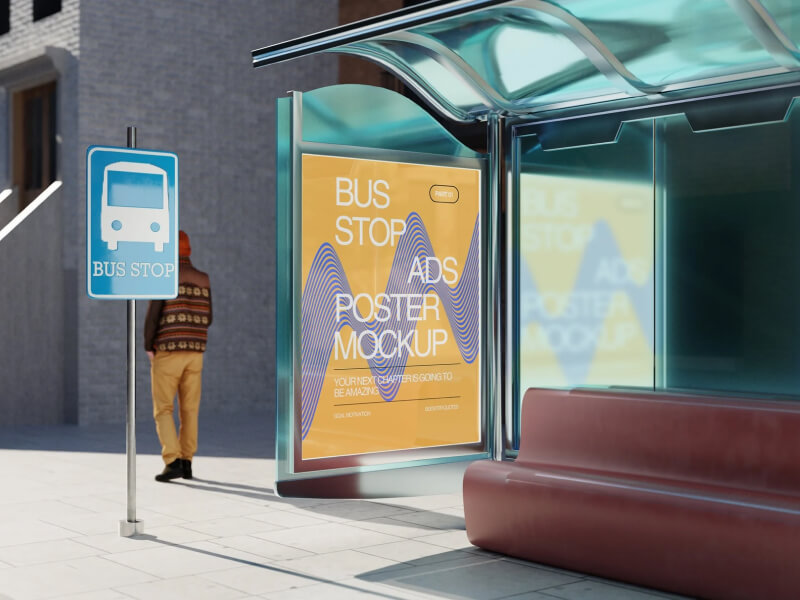 Bus Stop Poster Mockup