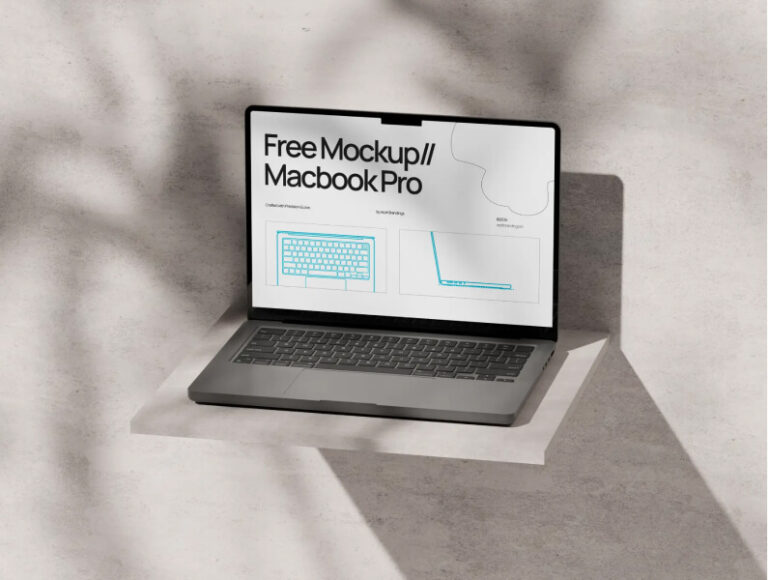 Macbook Pro M3 PSD Mockup - Freebiesbug