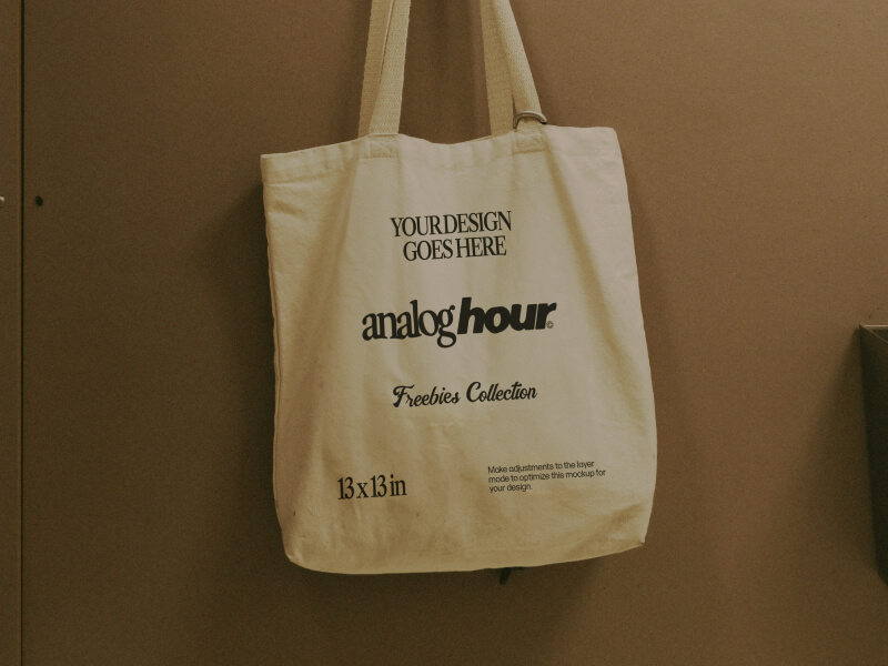 Tote Bag Hang on a Wall Mockup